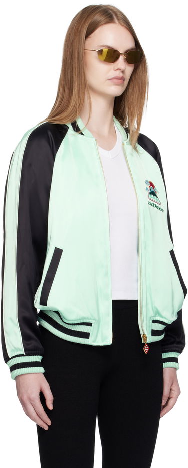 Яке бомбър Casablanca Casablanca Embroidered Satin Bomber Jacket Зелено | WPF25-JK-373-01, 1