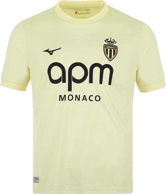 Фланелка Mizuno Mizuno AS Monaco 3rd Jersey 2025/26 Жълто | p2gacx79-48, 0