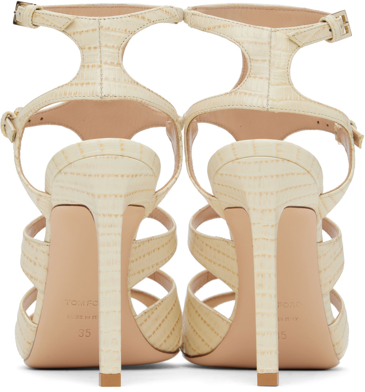 Аксесоари Tom Ford TOM FORD Lizard Paradis Heeled Sandals Бежово | W3613-LCL381P, 1