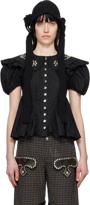 Риза Chopova Lowena Chopova Lowena Lasso Peplum Blouse Черно | 2286, 0
