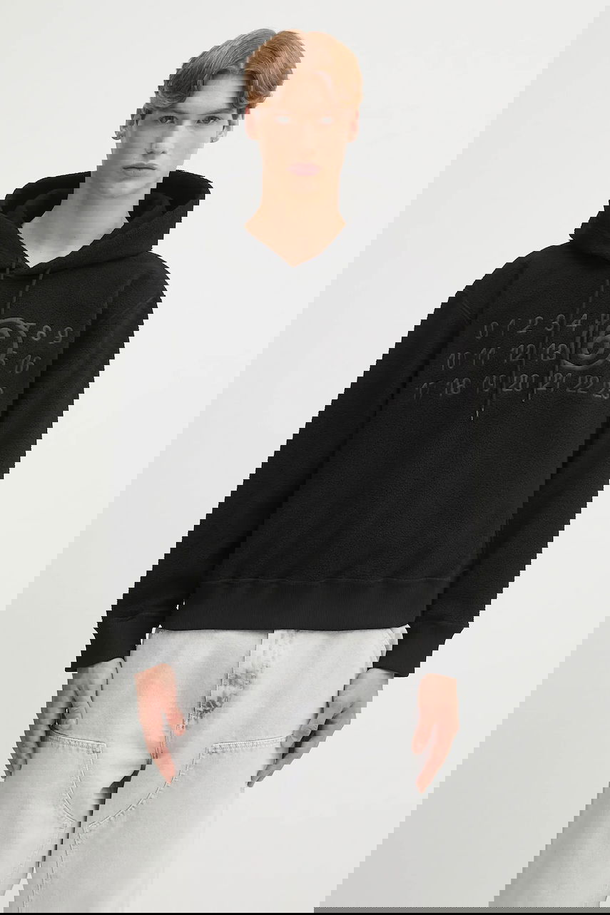 Суитчър Maison Margiela MM6 Maison Margiela Fleece Hoodie with Logo Applique Черно | SH0GU0028.M20126.900, 0