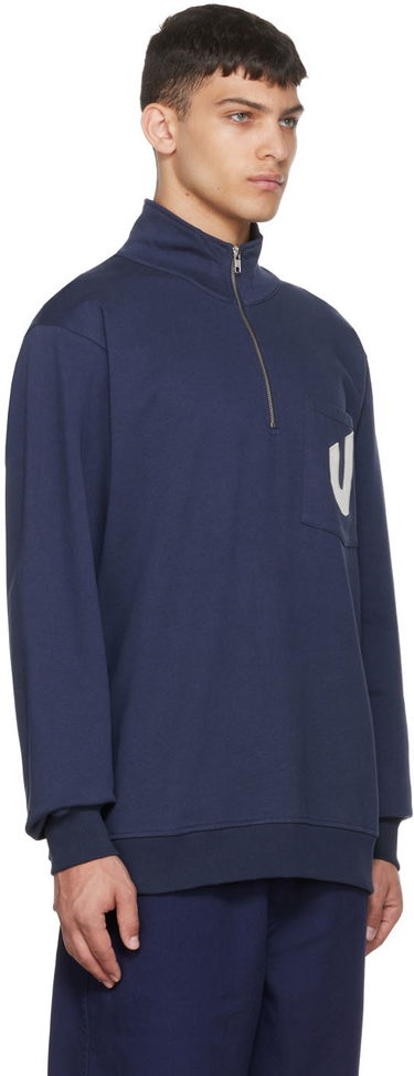 Суитчър YMC Umbro Edition Quarter-Zip Sweatshirt Тъмно синьо | UMJM0646-OGK, 1