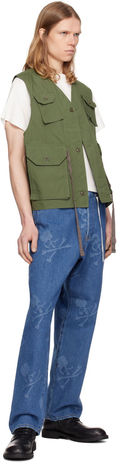 Дънки Mastermind WORLD MASTERMIND WORLD Monogram Straight Jeans Синьо | MW25S14-PA002-000, 3