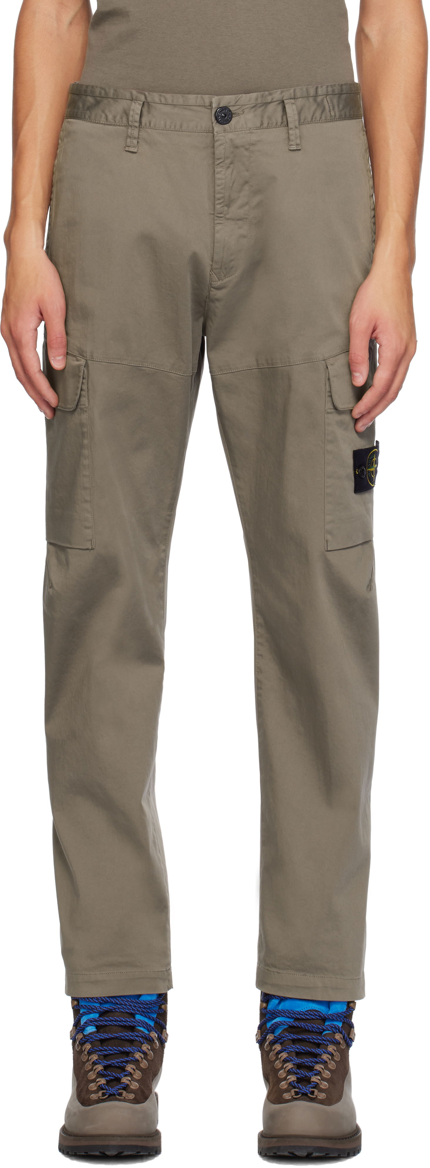 Карго панталони Stone Island Organic Cotton Satin Cargo Pants Кафяво | 811533908, 0