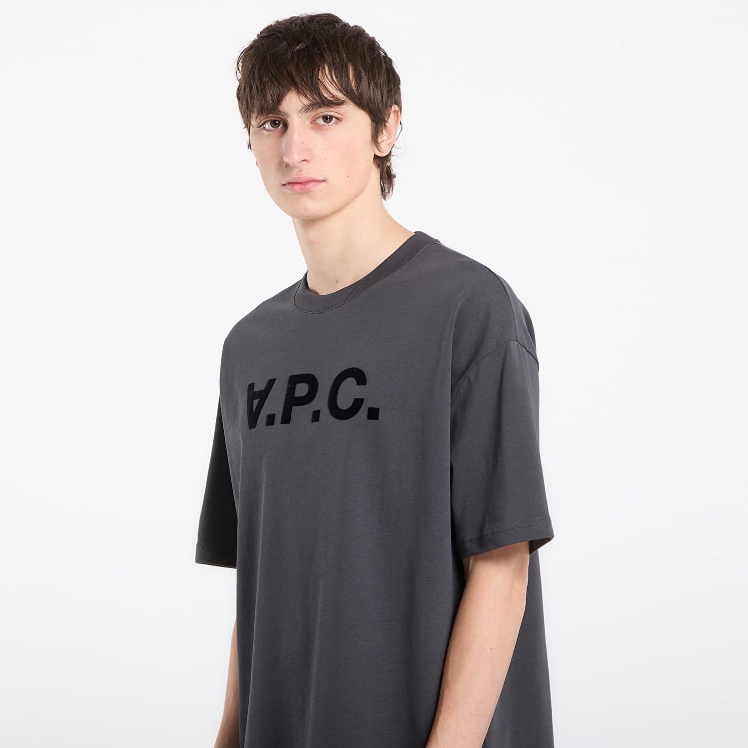 Тениска A.P.C. A.P.C. Logo-Detail T-Shirt Сиво | COHLR-M26385 LZA, 1