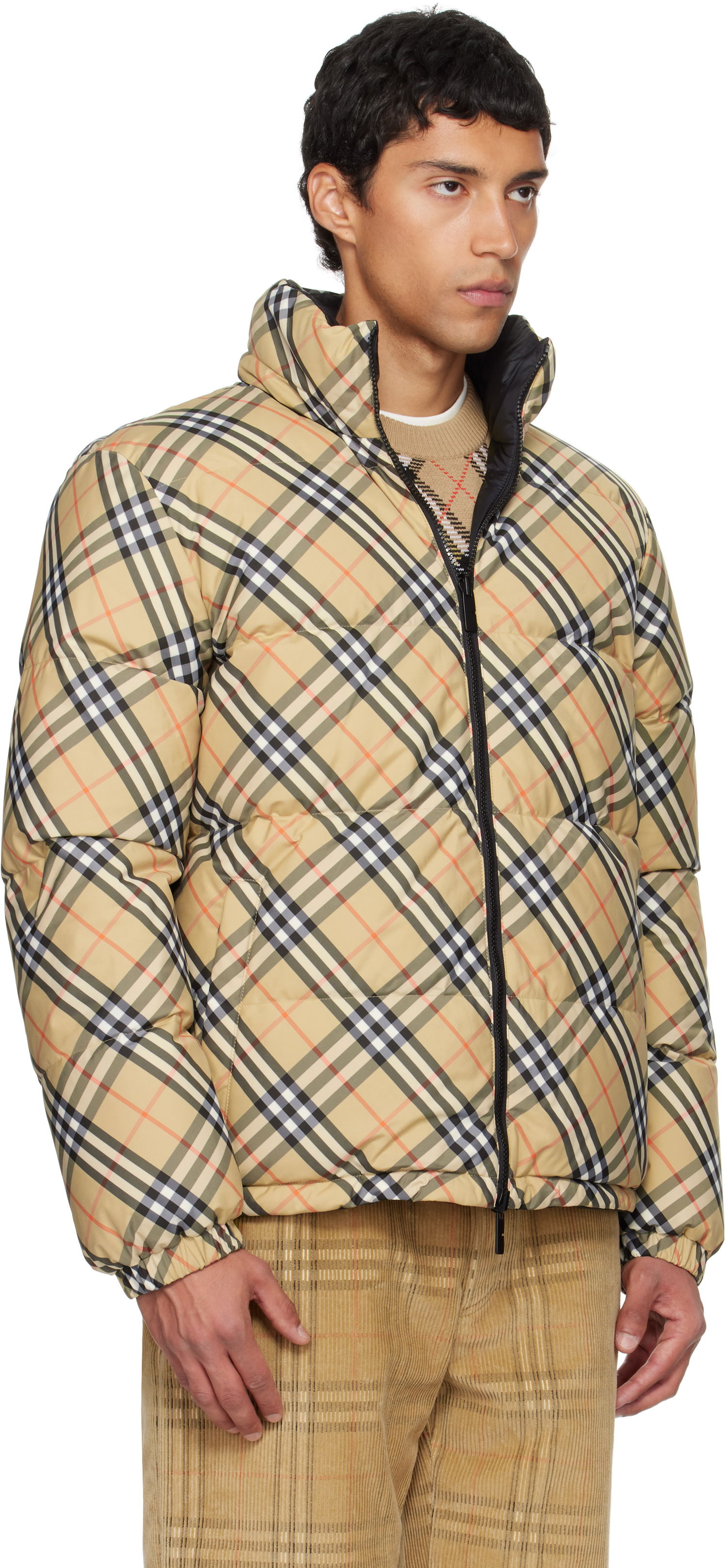 Пухо яке Burberry Burberry Check Puffer Jacket Бежово | 8111379, 1