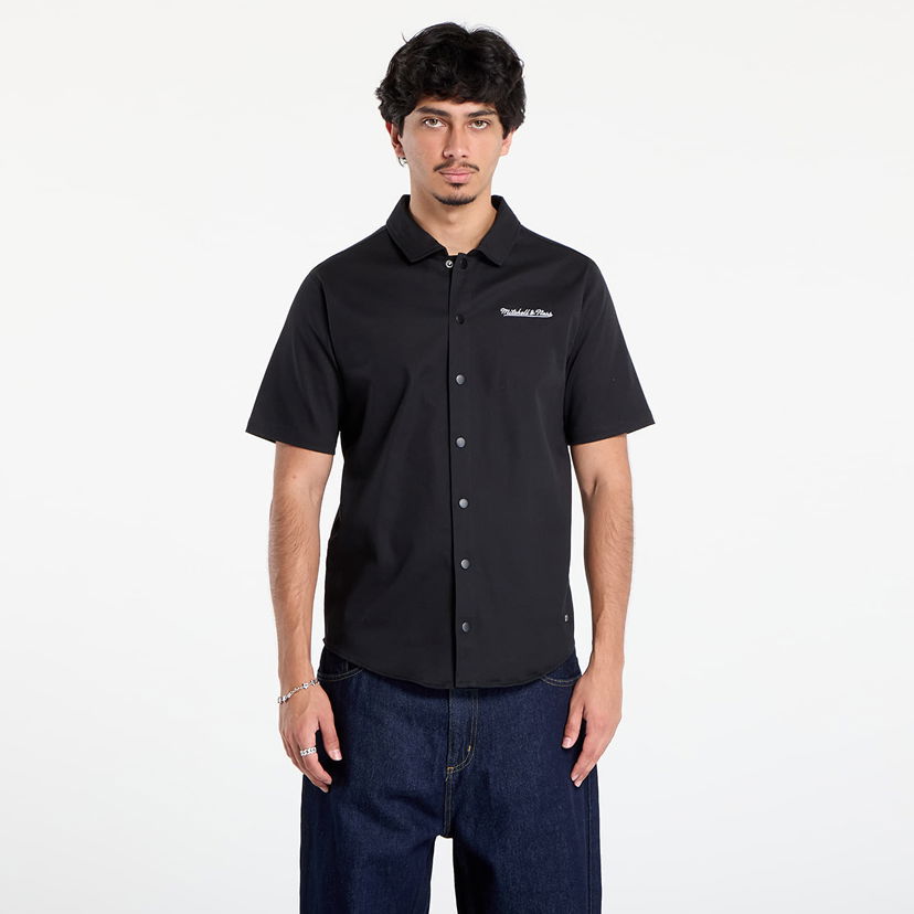 Риза Mitchell & Ness Mitchell & Ness Branded M&N SS Button Up Shirt Черно | TP9954-MNNBLCK