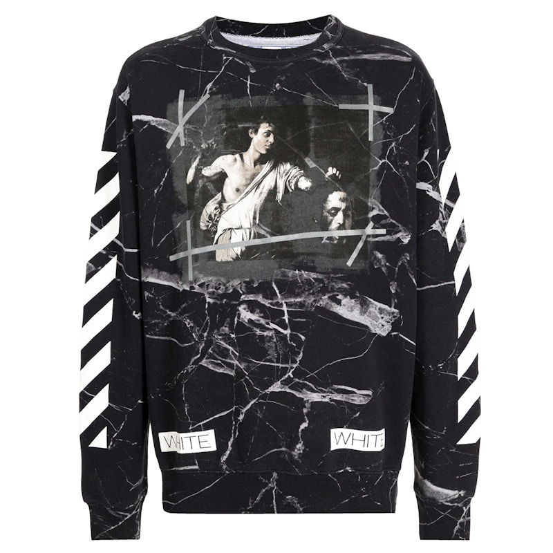 Суитчър Off-White Caravaggio Painted Sweatshirt Черно | OMBA003G20FLE0021001, 0