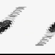 Breath Studded Bezel Metal Bracelet Black Dial Watch