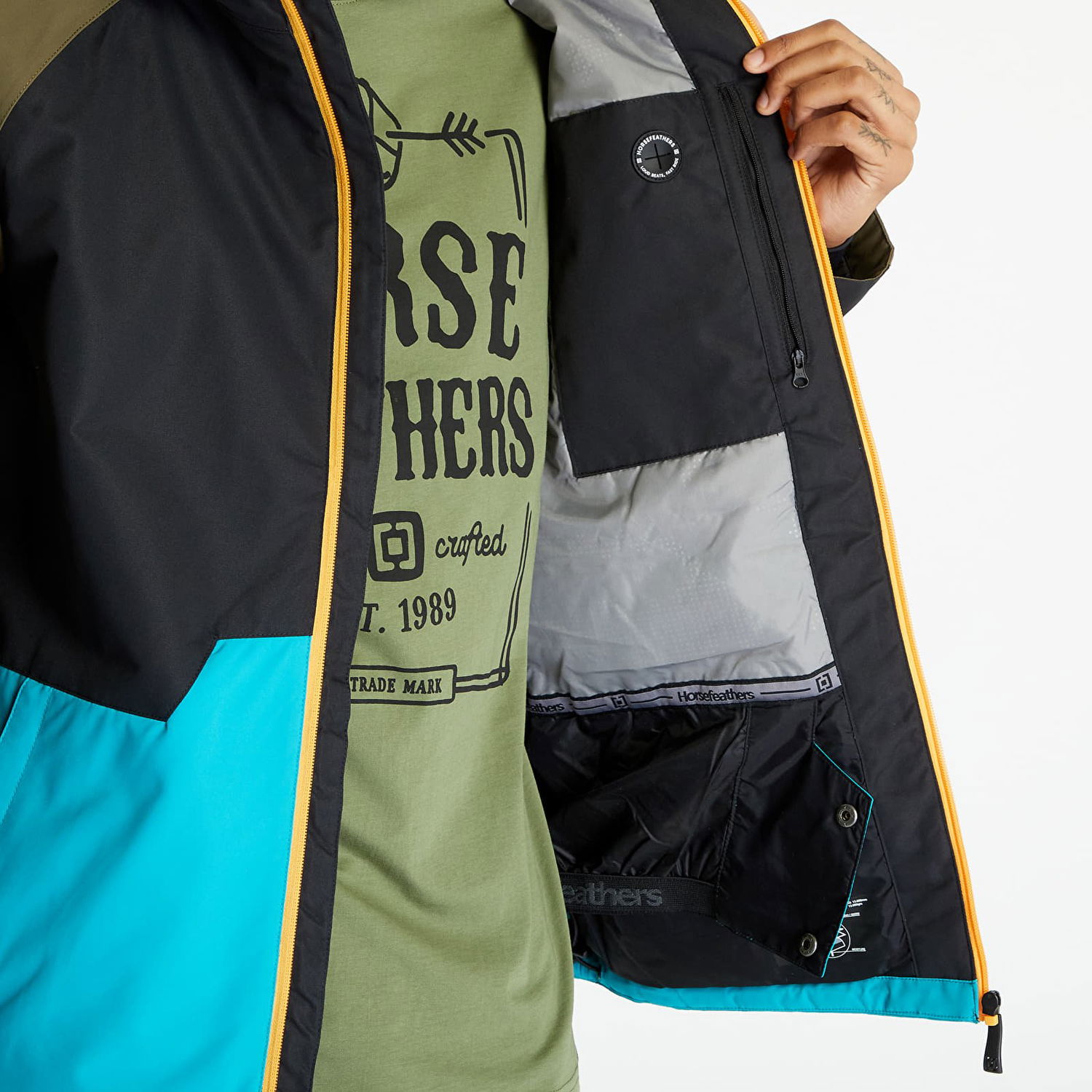 Яке Horsefeathers Crown Jacket Тюркоазено | OM306I, 1