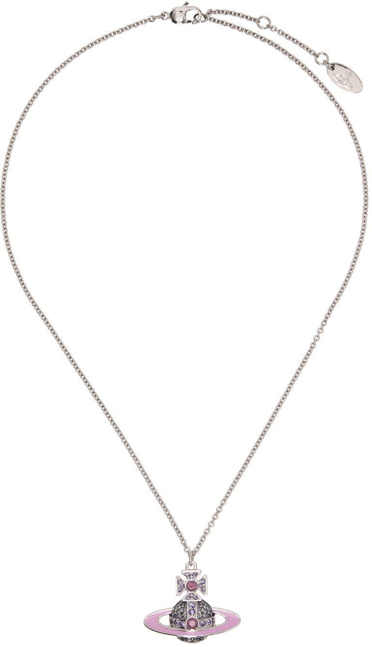 Колие Vivienne Westwood Pendant Necklace Сиво | 630203AO-02P540-