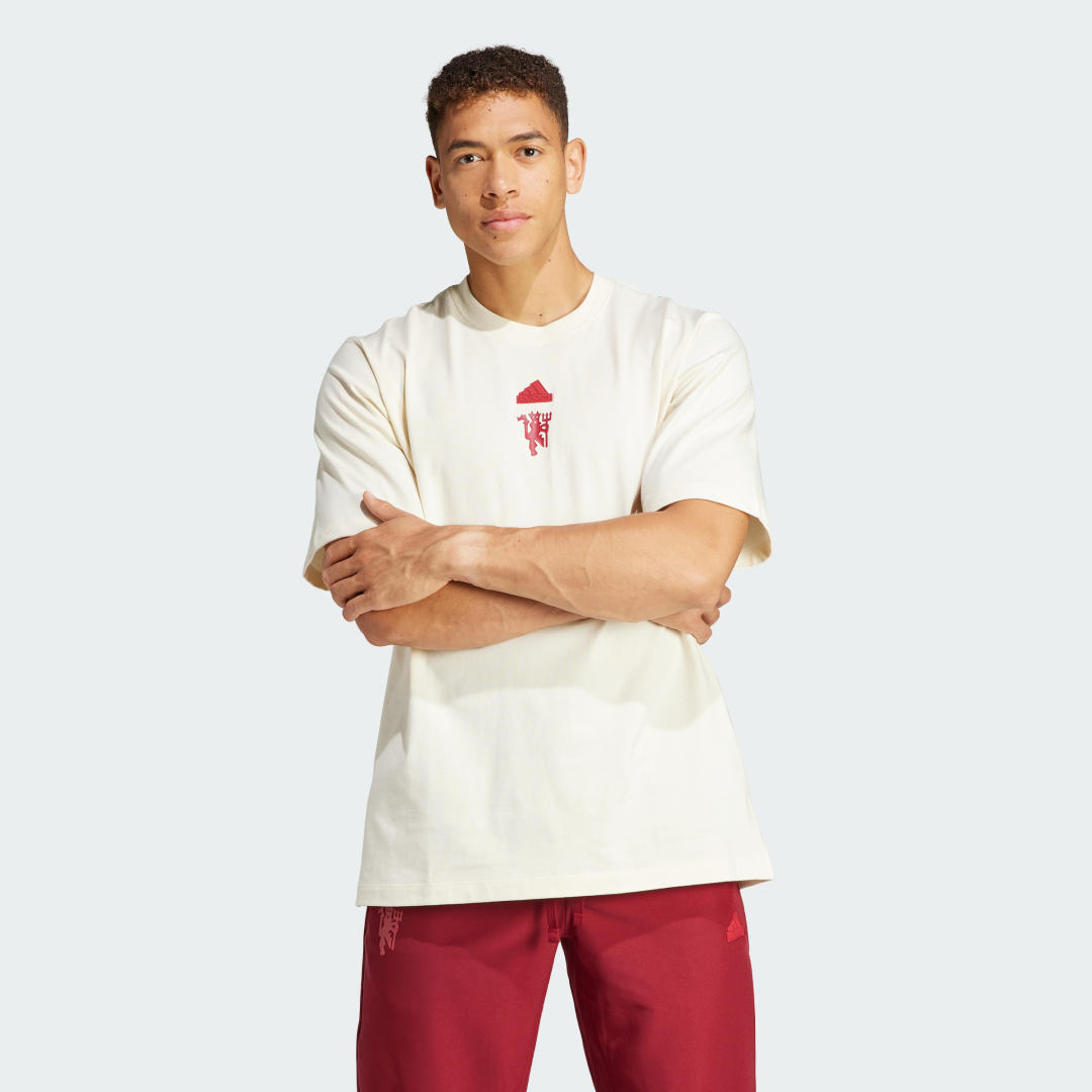 Тениска adidas Originals Manchester United Lifestyler Oversized Бяло | IA8552, 1