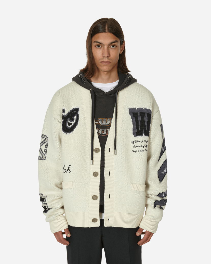 Пуловер Off-White Moon Vars Knit Cardigan Beige Бежово | OMHB019F23KNI002 6110