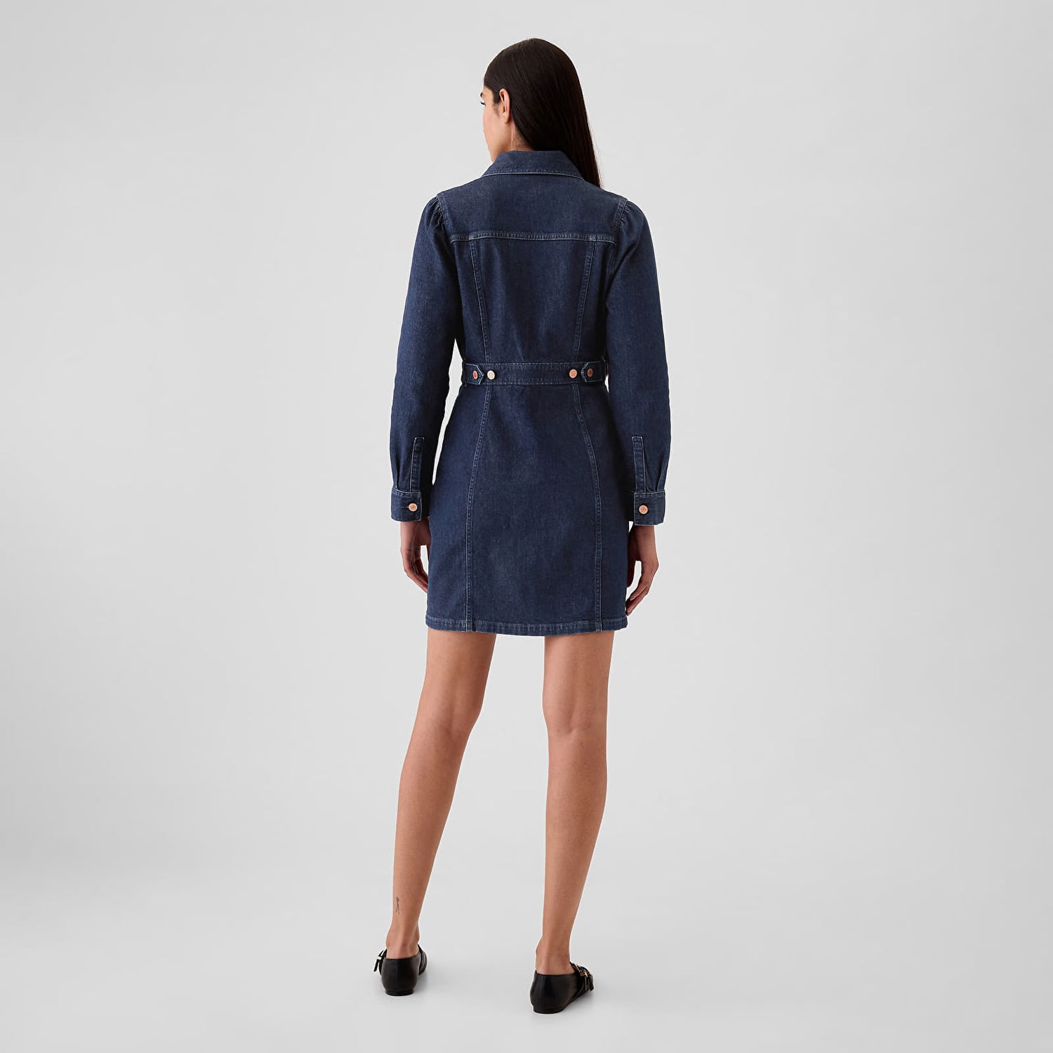Pокля GAP Dress Denim Dress Dark Wash Indigo XS Черно | 517000-00, 1