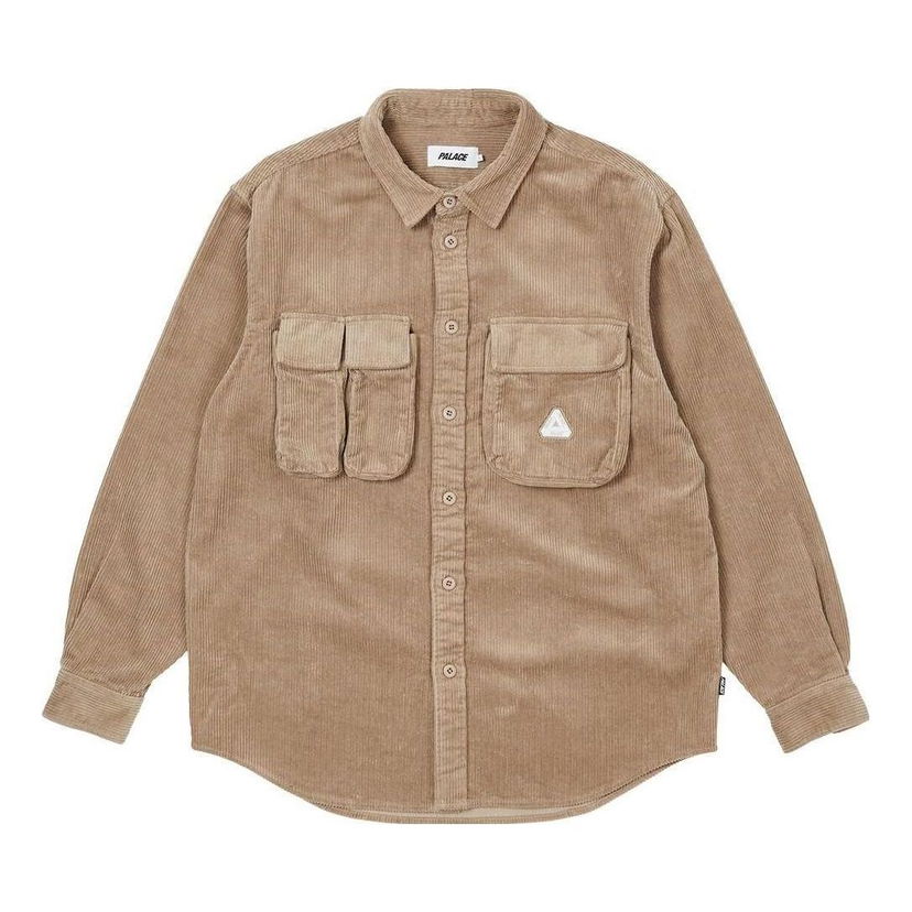 Риза Palace Corduroy Cargo Shirt Бежово | P23SHT073