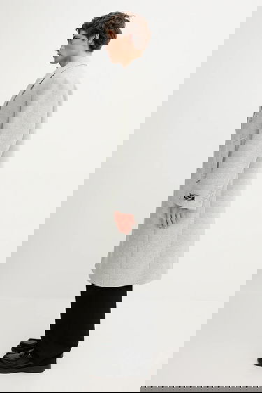 Палта Lacoste Double-breasted Long Coat with Wool Blend Сиво | BH5529, 1