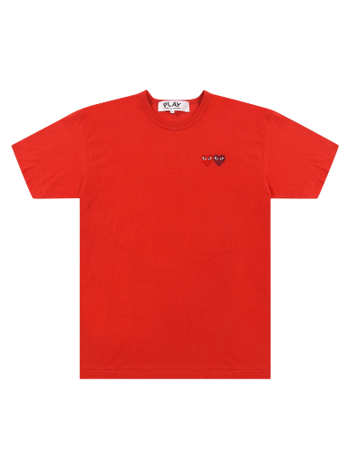 Тениска Comme des Garçons PLAY Double Hearts T-Shirt Червено | AZ T226 051 5