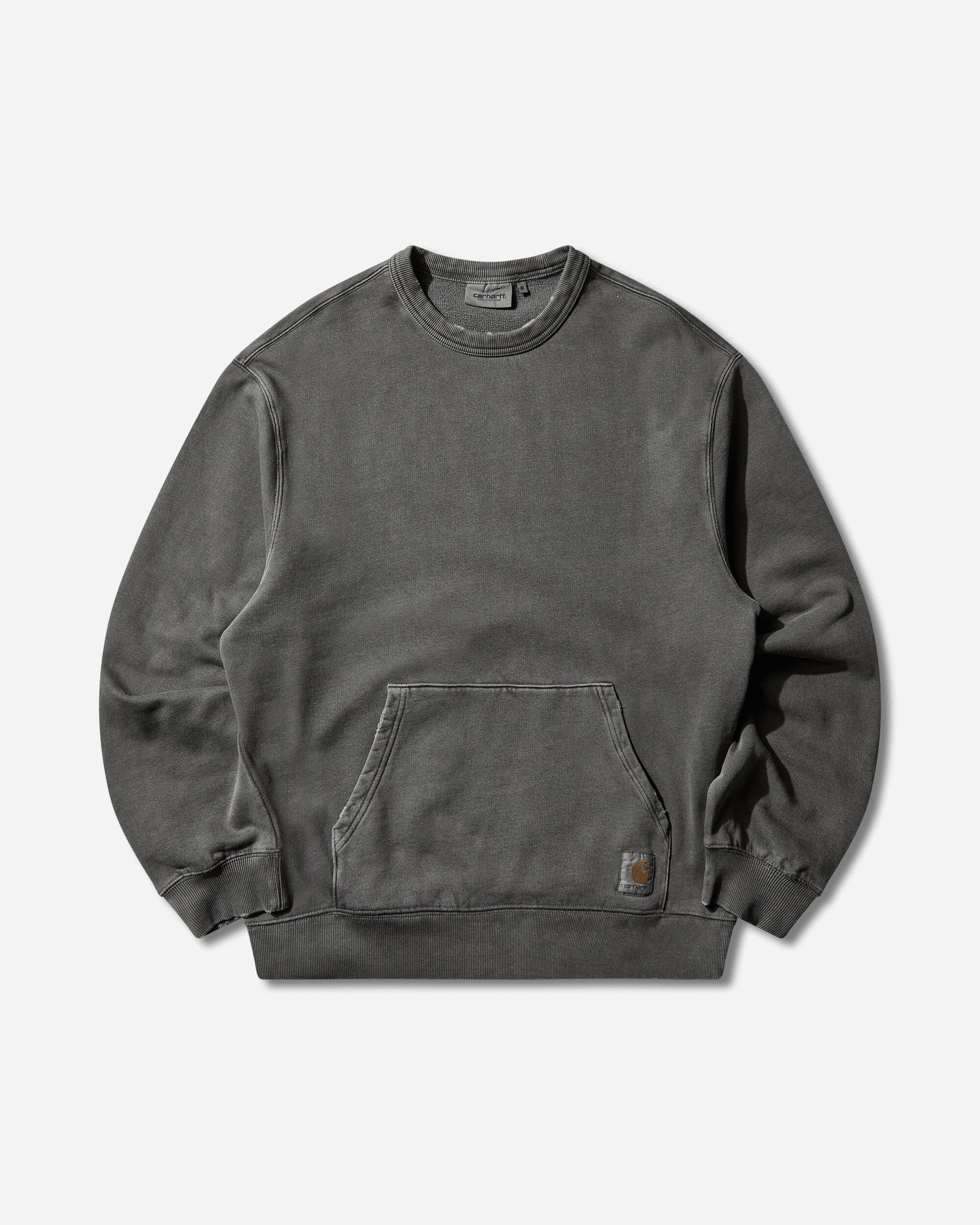 Суитчър Carhartt WIP Torion Washed Crewneck Sweatshirt with Kangaroo Pocket Сиво | I036054.89B7, 1
