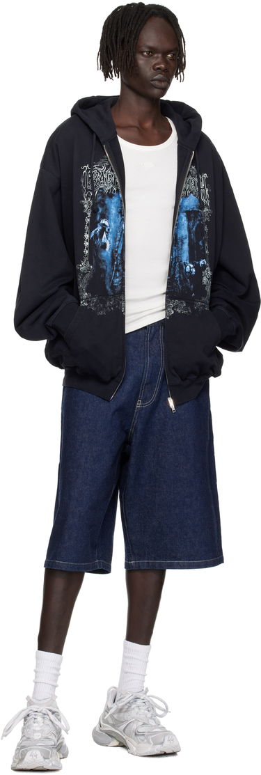 Суитчър VETEMENTS VETEMENTS Cradle of Filth Oversized Zip-Up Hoodie Черно | UCF76ZU800B, 3