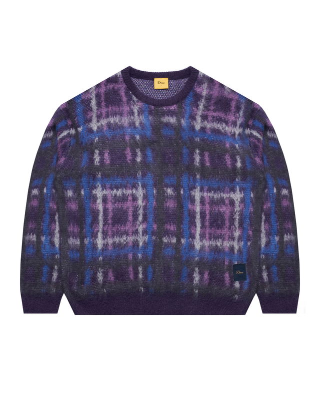 Plaid Mohair Knit Sweater