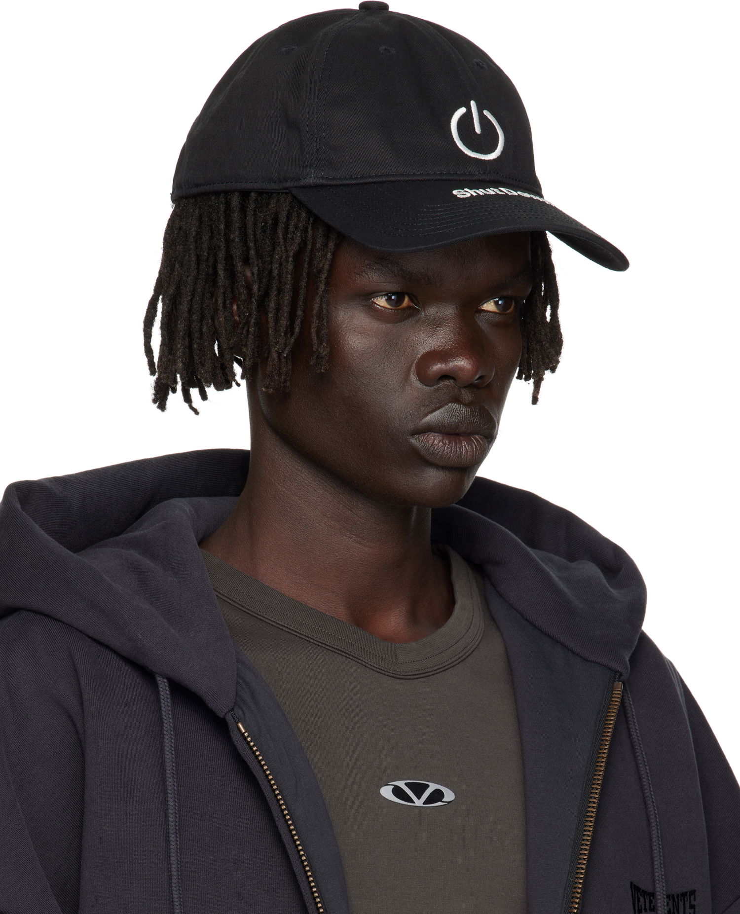 Шапка с козирка VETEMENTS VETEMENTS 'Shut Down' Baseball Cap Черно | UH76CA790B, 1
