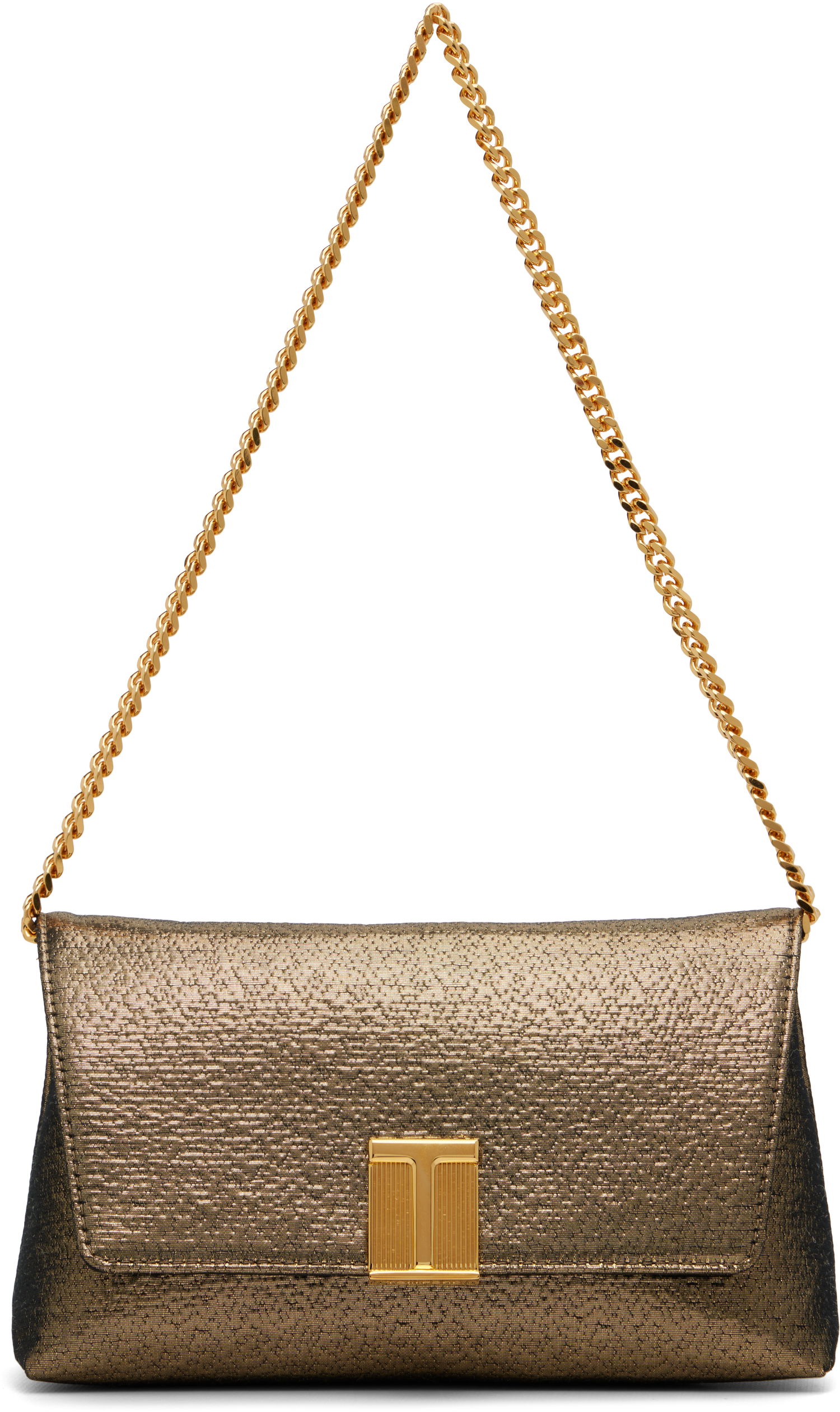 Дамска чанта Tom Ford TOM FORD Nobile Mini Hammered-Effect Fabric Bag Металик | L1886-TSY054X, 0