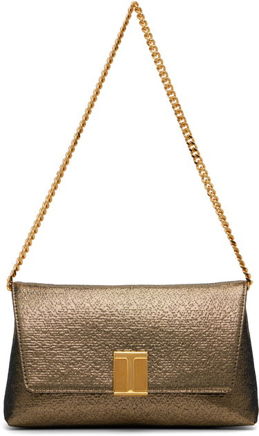 Дамска чанта Tom Ford TOM FORD Nobile Mini Hammered-Effect Fabric Bag Металик | L1886-TSY054X, 0