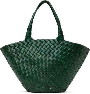 Голяма пазарска чанта Dragon Diffusion Dragon Diffusion Egola Woven Leather Tote Зелено | 8026, 0