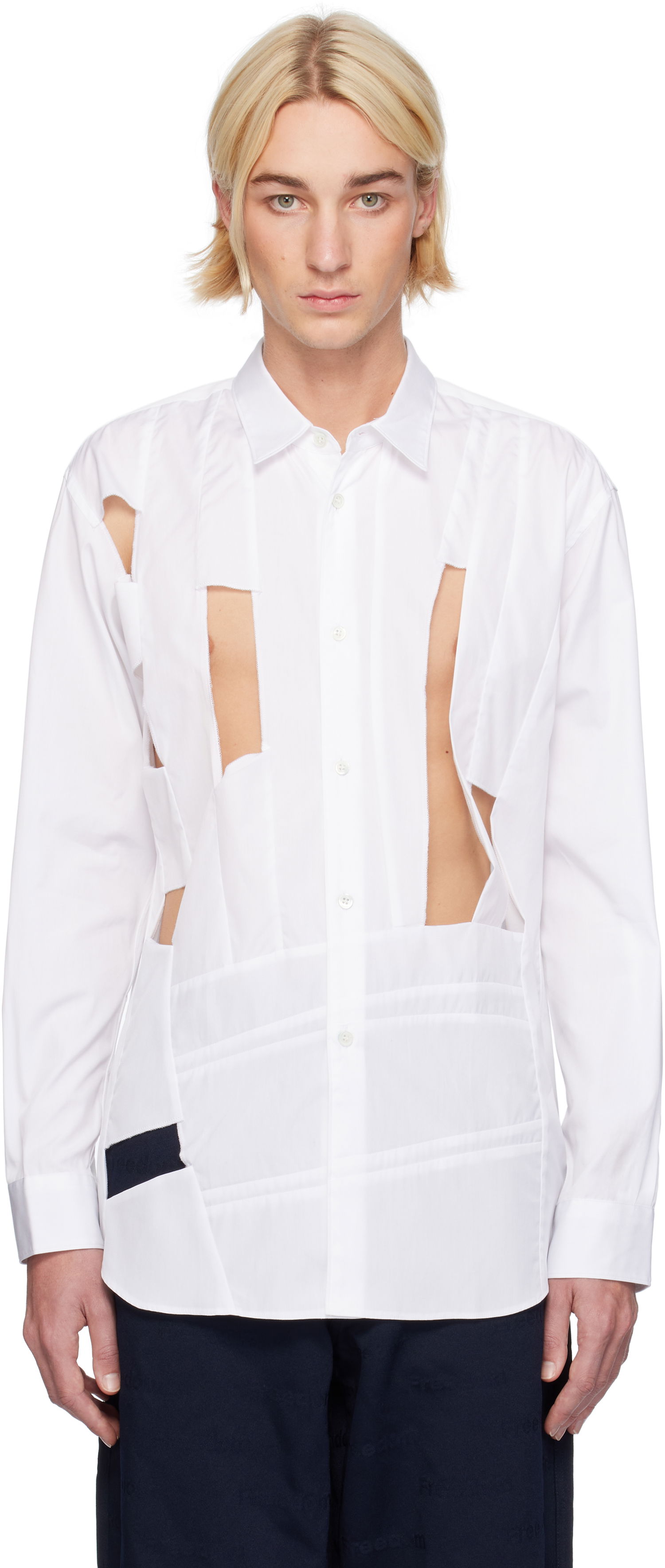 Риза Comme des Garçons Cutout Shirt Бяло | FN-B032-051, 0