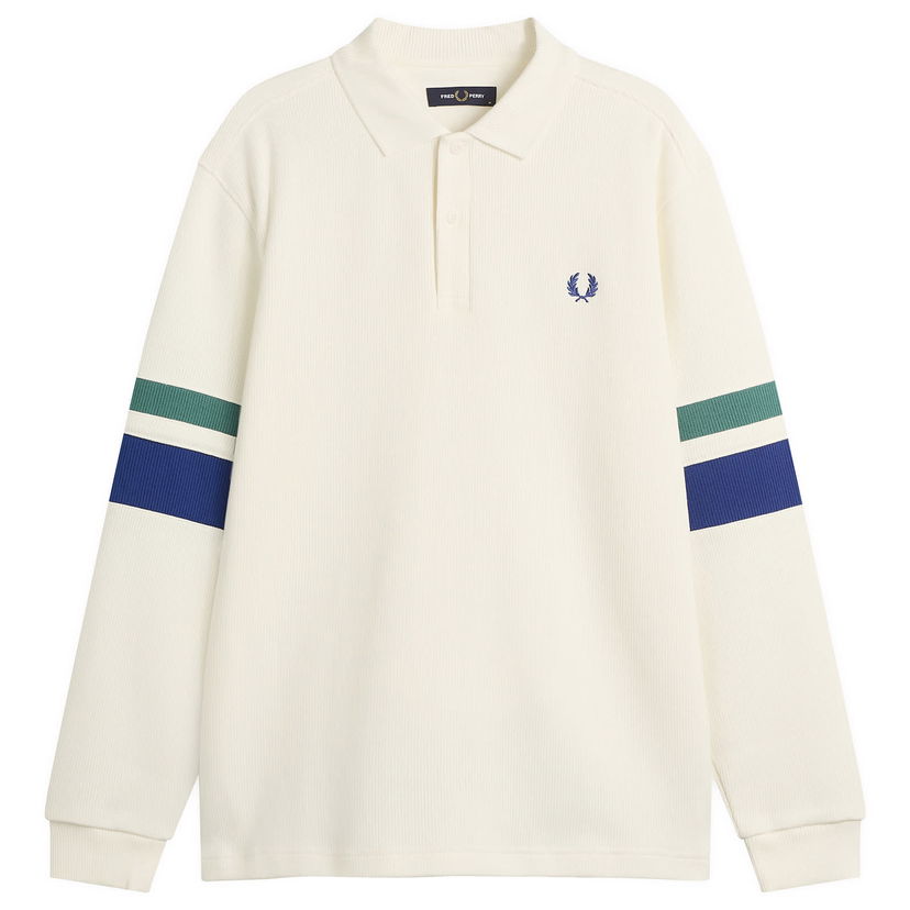 Поло тениска Fred Perry Ribbed Long Sleeve Striped Polo Shirt Многоцветен | M2416-129
