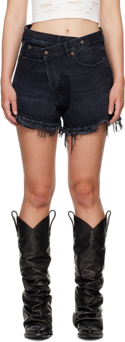 Къси панталони R13 R13 Crossover Denim Shorts Черно | R13W6055 394B, 0