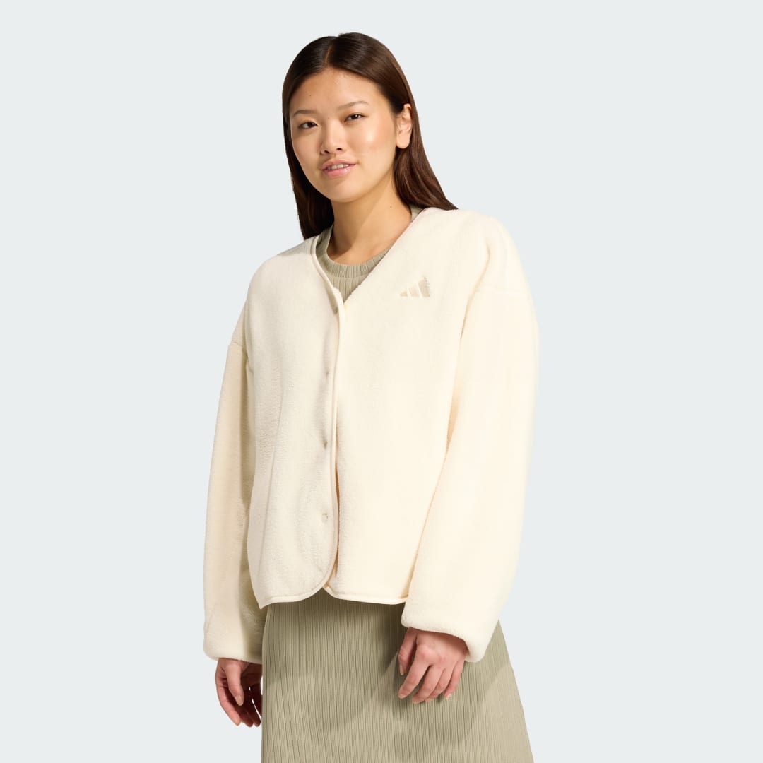 Пуловер adidas Performance Future Icons Fleece Cardigan Бяло | KB5234, 0