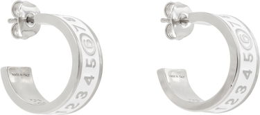 Обеци Maison Margiela MM6 Maison Margiela White Enamel Number Logo Earrings Бяло | SM6VG0084 P7211, 1