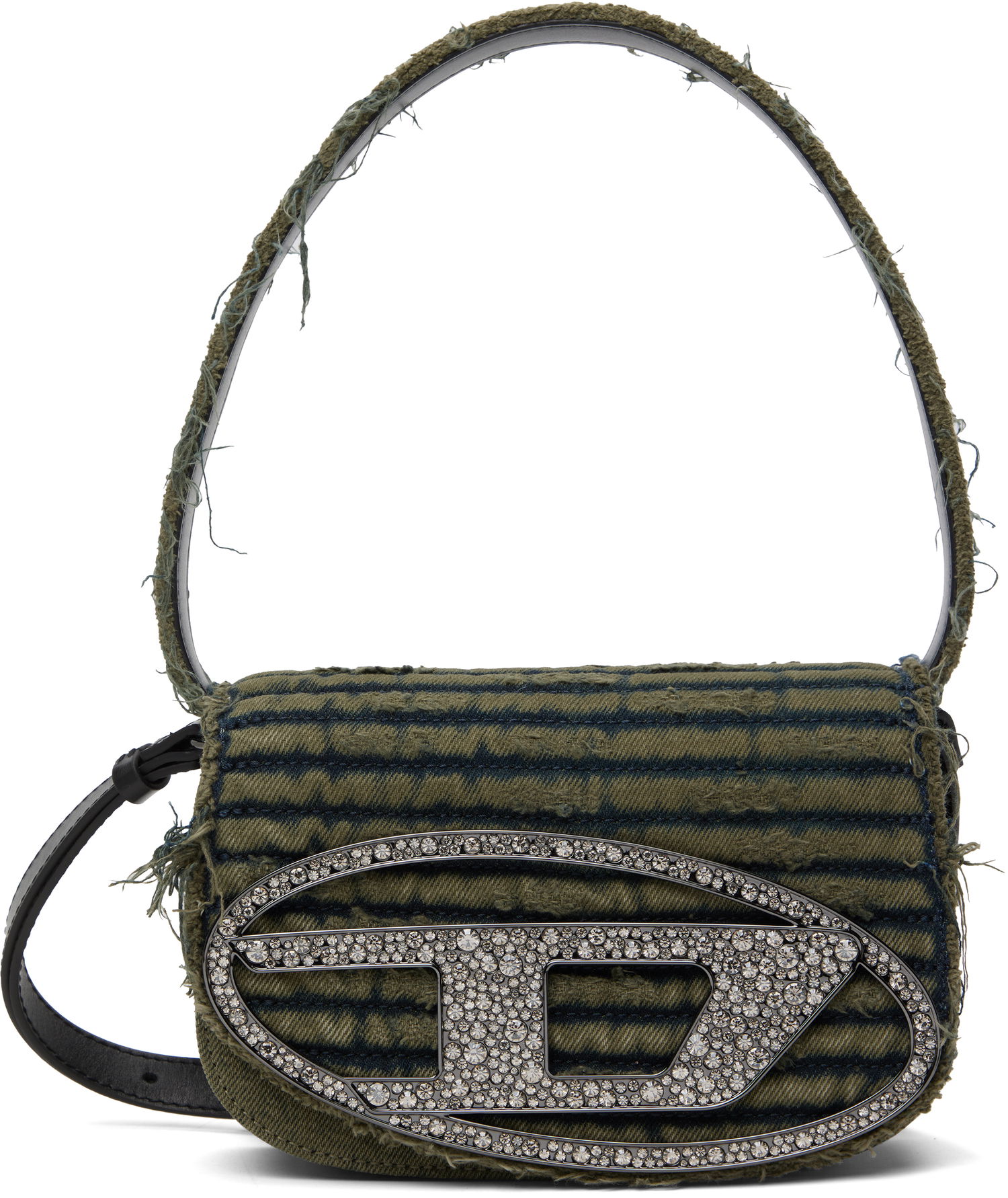 Дамска чанта Diesel Diesel 1DR Denim Crystal-Embellished Bag Зелено | X08396 P5567, 0