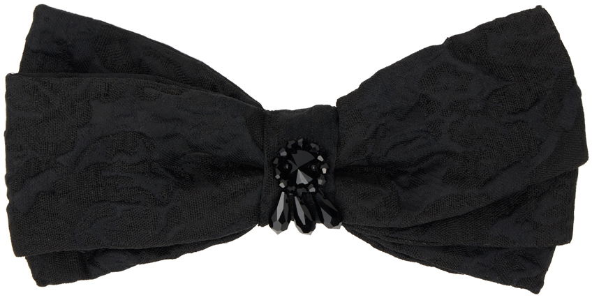 Значка Erdem Erdem Crystal Embellished Bow Barrette Черно | PF23_1431CECLB, 0