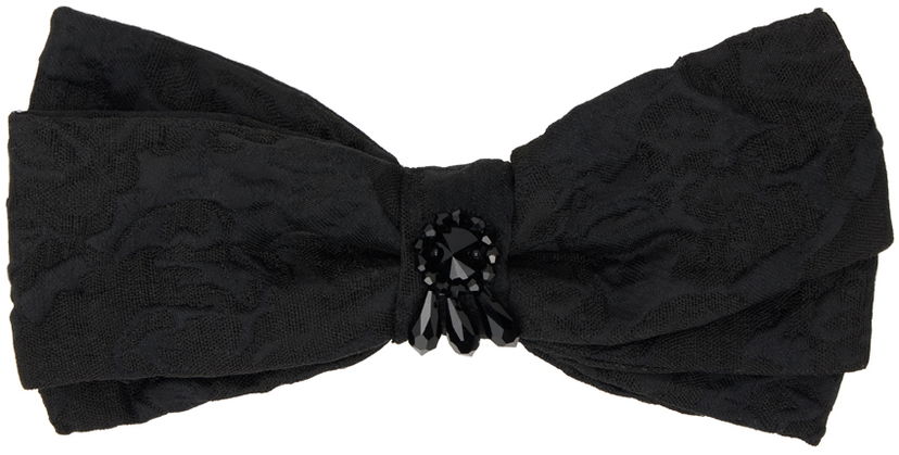 Значка Erdem Erdem Crystal Embellished Bow Barrette Черно | PF23_1431CECLB