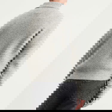 Пуловер AMI Men's Wool And Alpaca Polo, Size Large Сиво | H25HPL405-KN0021-050H25, 3