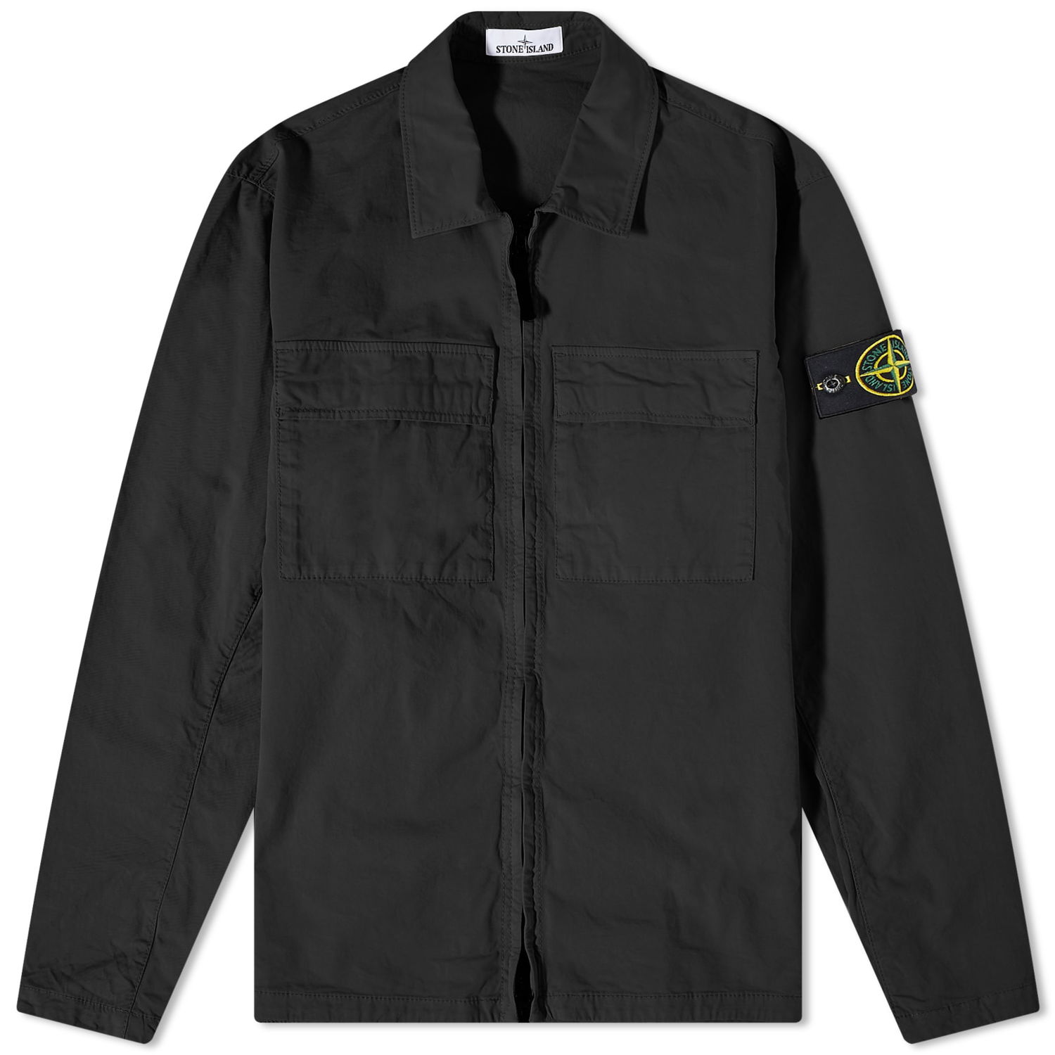 Яке Stone Island Supima Cotton Twill Stretch-TC Zip Shirt Jacket Черно | 781510210-V0029, 0