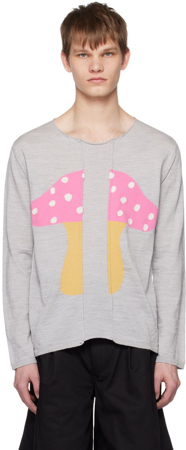 Пуловер Comme des Garçons Comme des Garçons Shirt Brett Westfall Edition Mushroom Intarsia Sweater Сиво | FK-N003-051, 0