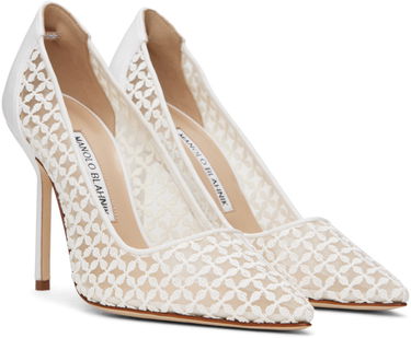 Аксесоари Manolo Blahnik Manolo Blahnik BBLA Lace Pumps Бяло | 423-1744, 3
