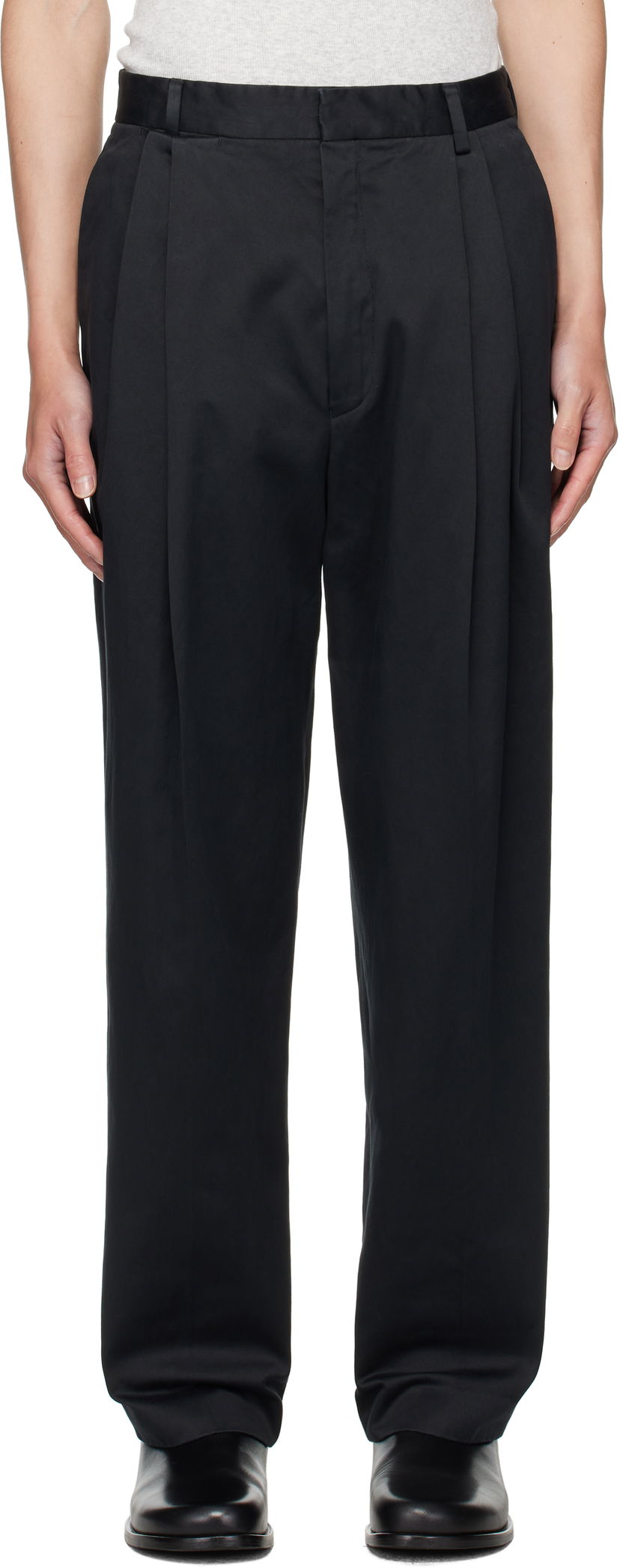 Панталони Dries Van Noten Dries Van Noten Pleated Trousers Черно | 252-020998-2341