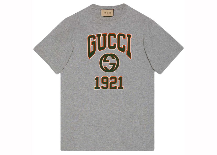 Тениска Gucci Logo Print T-shirt Gray Сиво | 771758 XJGA5