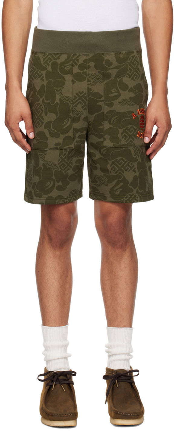 Къси панталони BAPE BAPE Khaki Asia Camo Shorts Зелено | 001SPK201001M, 0