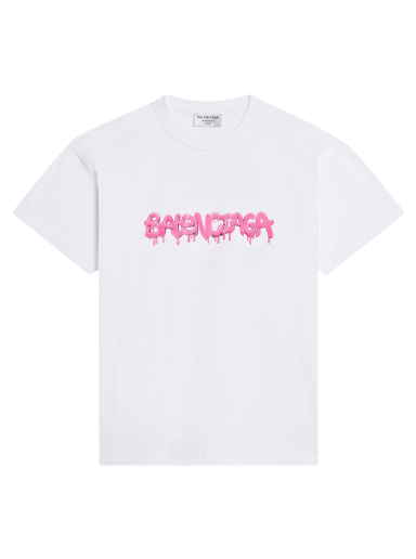Тениска Balenciaga Slime T-Shirt Medium Fit Бяло | 612965 TLVF1 9014