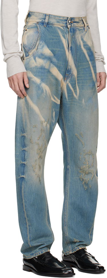 Дънки Vivienne Westwood Washed Distressed Buckle Back Jeans Синьо | 39020012-W018A-, 4