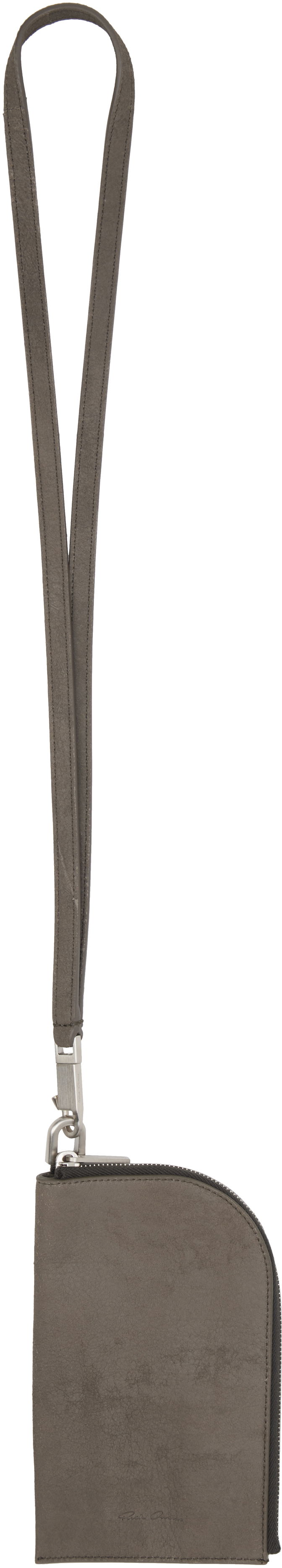 Портфейл Rick Owens Rick Owens Hollywood Leather Neck Wallet Сиво | RA01E0611 LBA, 0