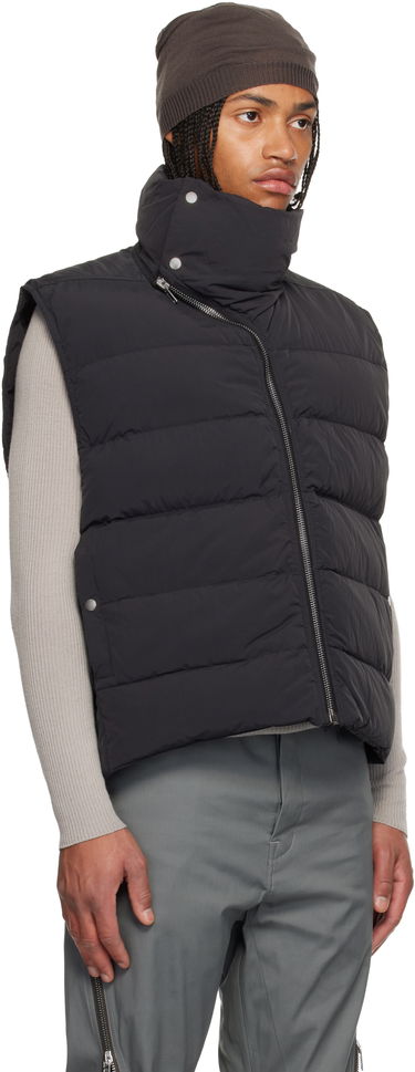 Жилетка Rick Owens Concordians Flight High Neck Asymmetrical Zip Puffer Down Vest Черно | RU02E1798 MTD1, 1