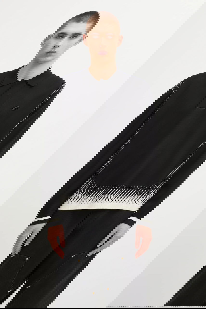 Риза Filling Pieces Filling Pieces Knit Rugby Shirt Черно | 422571500243, 0