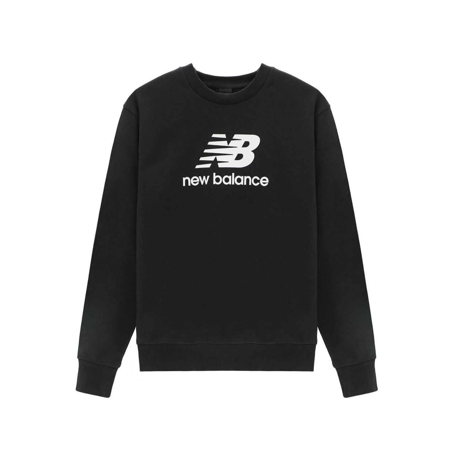 Суитчър New Balance Essentials Stacked Logo Crewneck Sweatshirt Черно | AMT31538-BK, 0