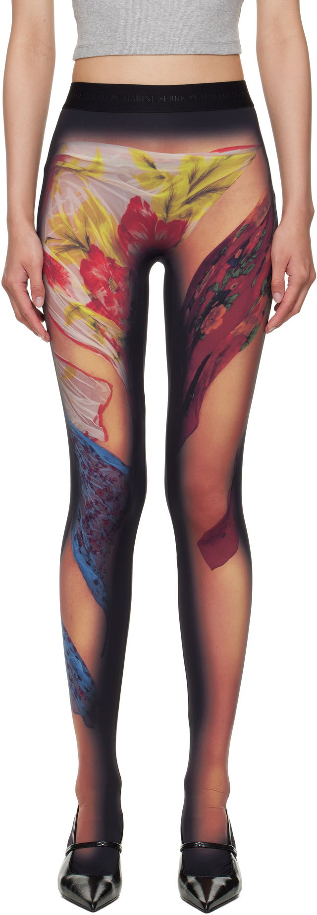 Marine Serre Recycled Draped Statue Jersey Leggings